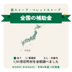 薪ストーブ・ペレットストーブ 全国の補助金。1,741市区町村を全部調べました（WOODY BIOMASS・令和8年度8月調査）